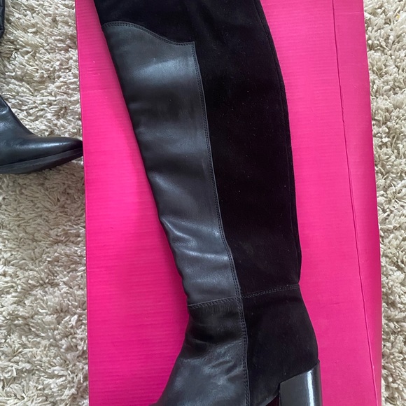 Catherine Malandrino black leather and suede riding boots - Picture 9 of 11